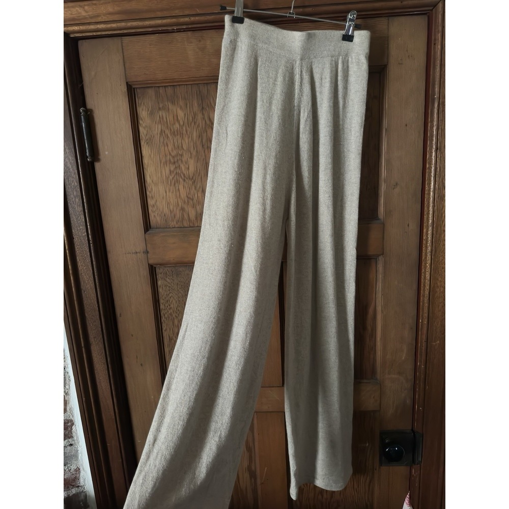 N.Peal Women's 100% Cashmere Wide Leg Pants Lounge Size S
